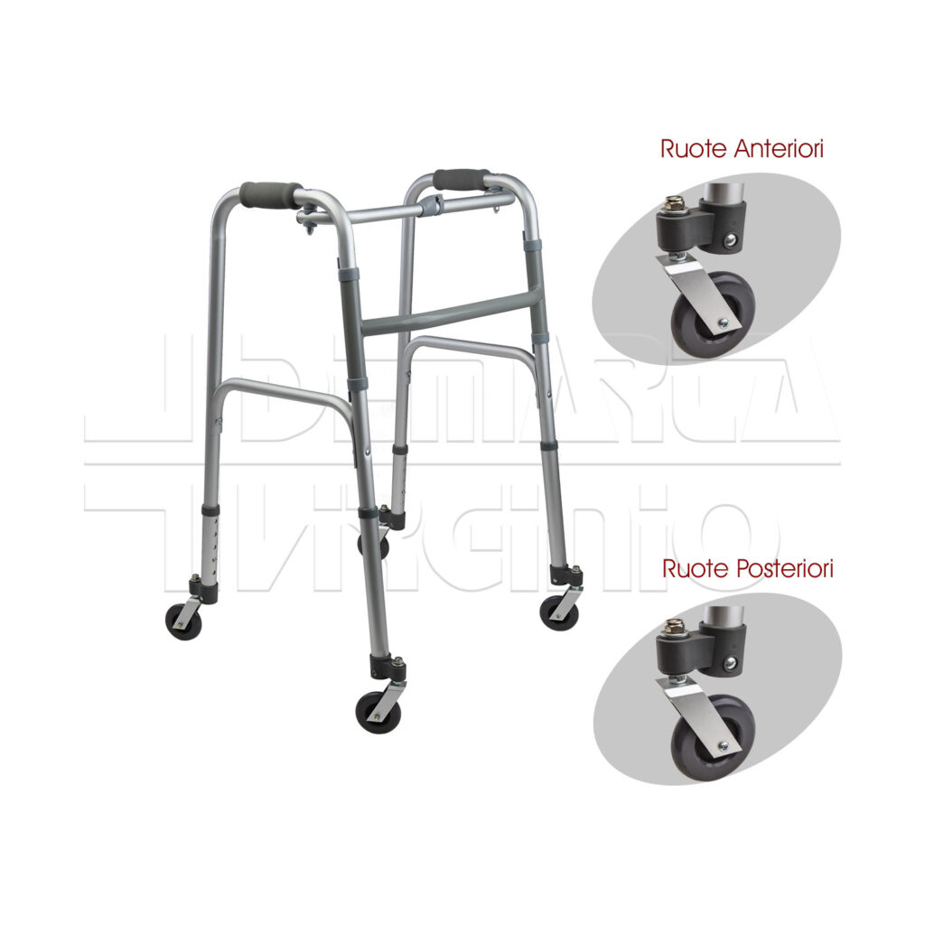 Deambulatore <br>4 Ruote Piroettanti