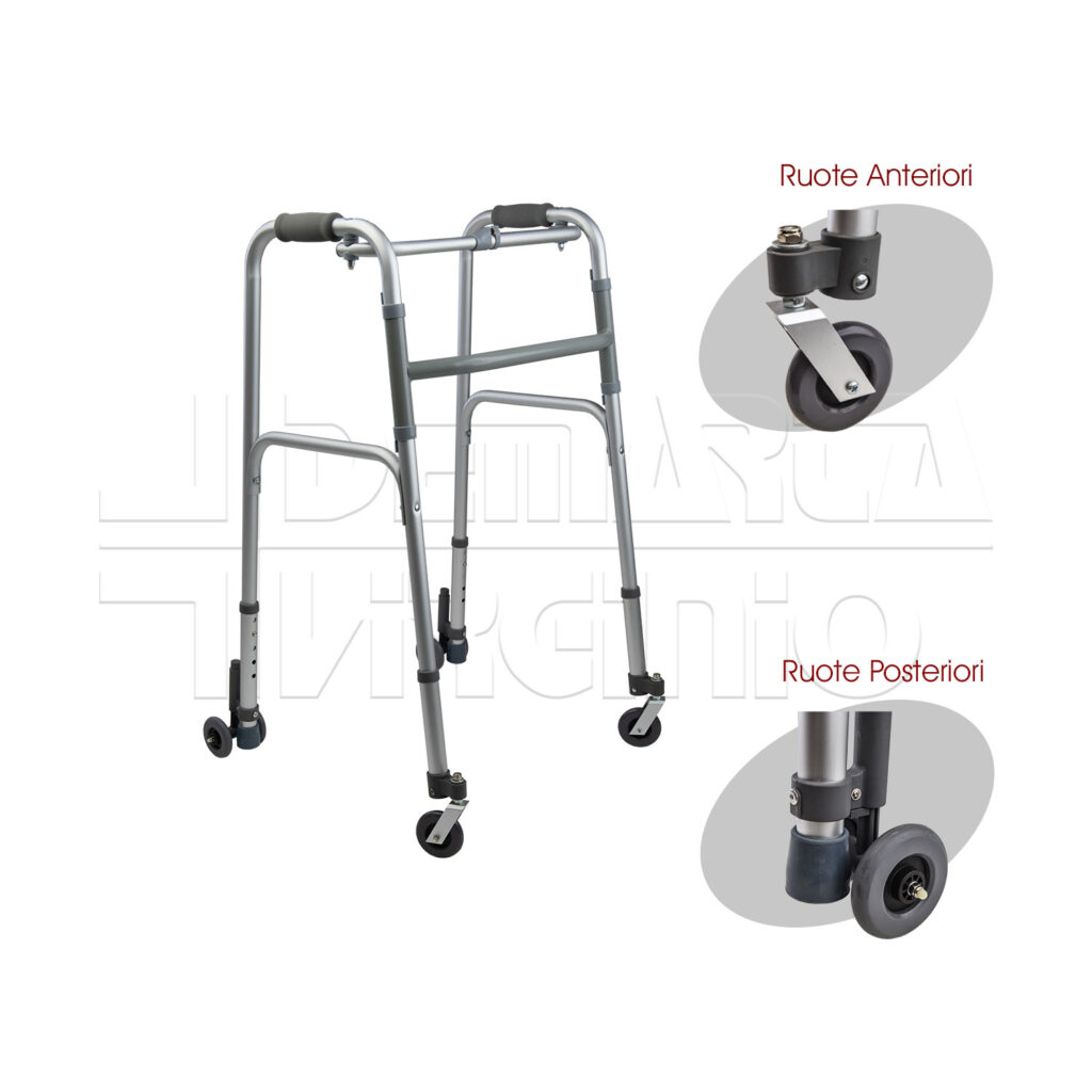 Deambulatore <br>4 Ruote<br>Posteriori Gemellate